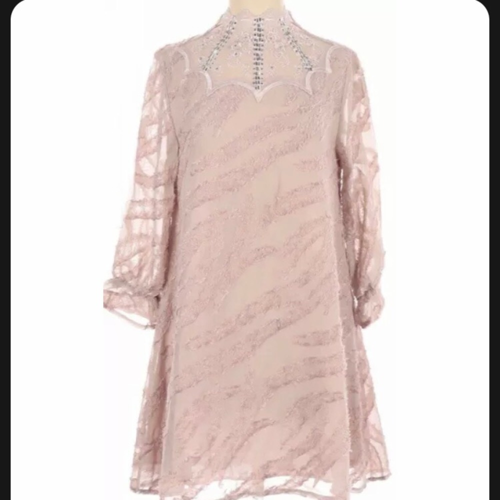 Stylewe Yishangria Pink Dress Embellished Spiderweb Look Witchie Core Vibe Small